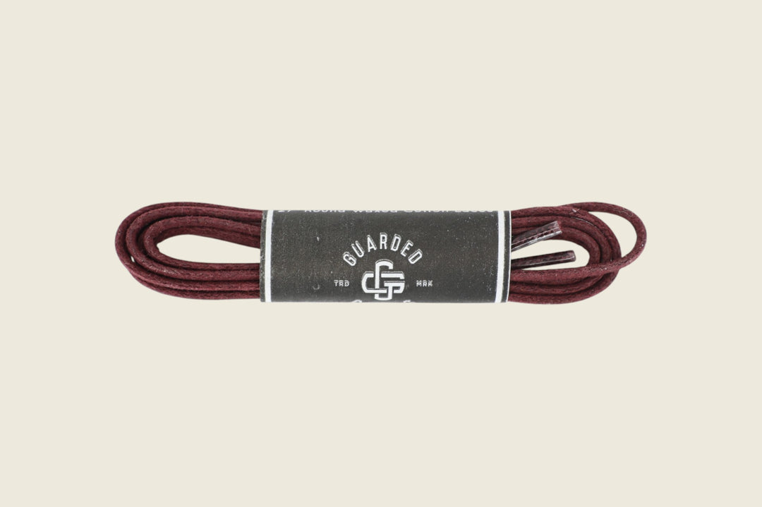 27" Round Cord Waxed Shoe Laces Burgundy Shoe Laces