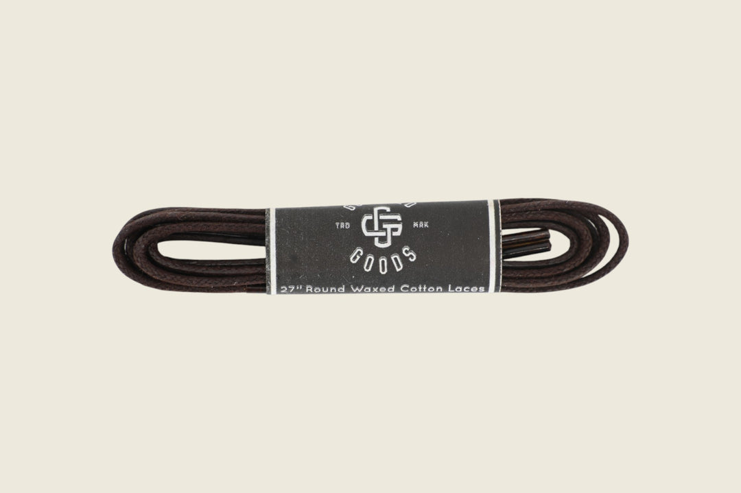 27" Round Cord Waxed Shoe Laces Dark Brown Shoe Laces