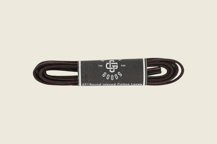 27" Round Cord Waxed Shoe Laces Dark Brown Shoe Laces