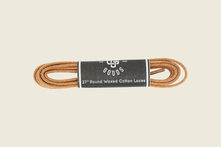 27" Round Cord Waxed Shoe Laces Whiskey Shoe Laces