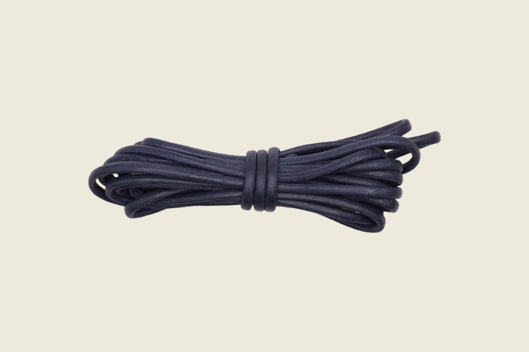 60" Italian Round Waxed Laces Sapphire Shoe Laces
