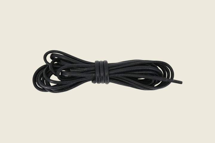 68" Italian Round Waxed Laces Black Shoe Laces