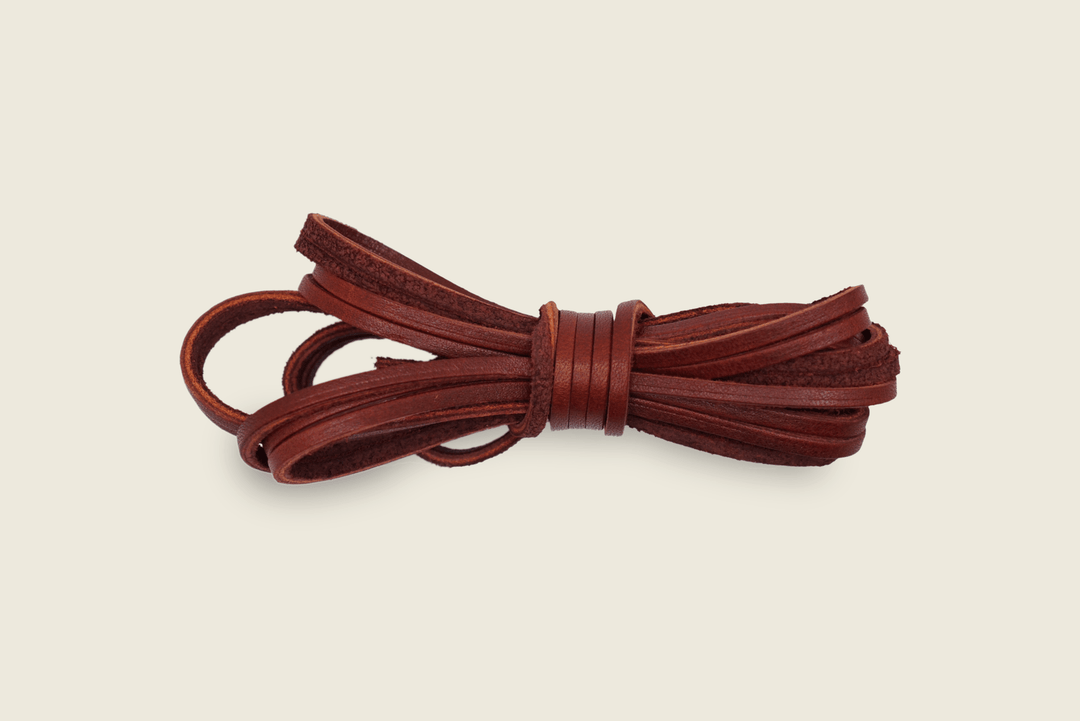 72" American Tanned Cowhide Leather Boot Laces Oxblood Shoe Laces