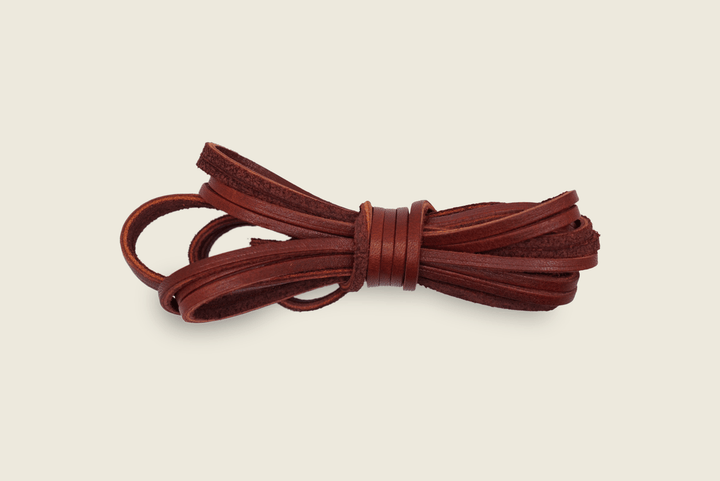 72" American Tanned Cowhide Leather Boot Laces Oxblood Shoe Laces