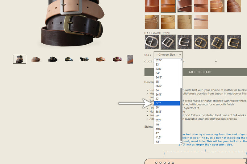 That measurement in inches is your belt size.