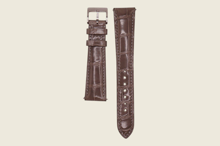 Alligator Padded Strap Olive Grey 20mm x 16mm Watch Straps