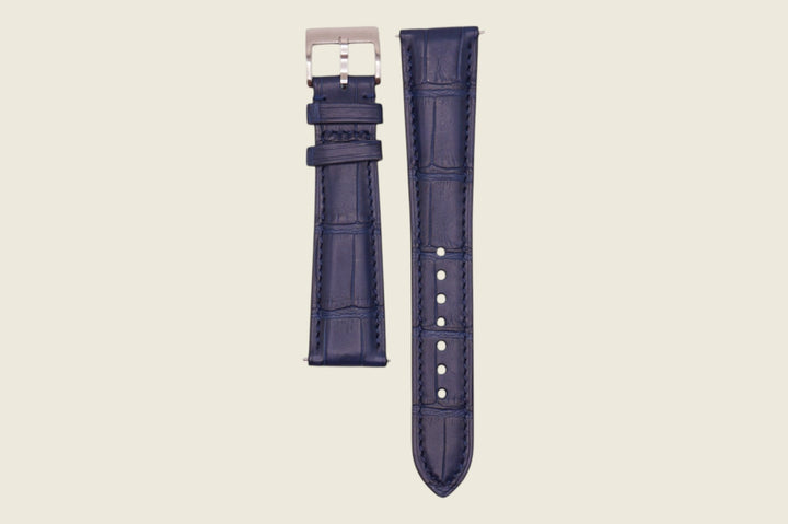 Alligator Padded Strap Navy 20mm x 16mm Watch Straps