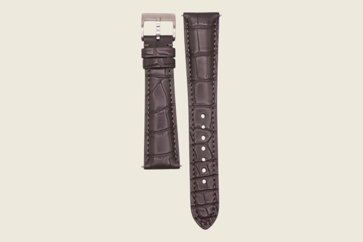 Alligator Padded Strap Dark Grey 20mm x 16mm Watch Straps