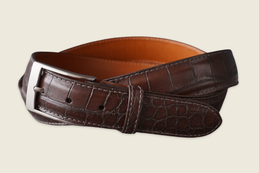 Antique Cigar American Alligator Belt RTS - Belts