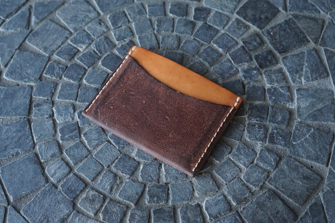 Bastion - Natural Horsehide & Waxed Brown Horsebutt (Maryam) Front Pocket