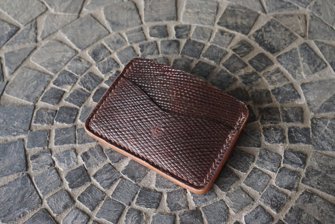 Buckler (2 Slots) - Birch Tar Russian Print Shell Cordovan (Rocado) Front Pocket