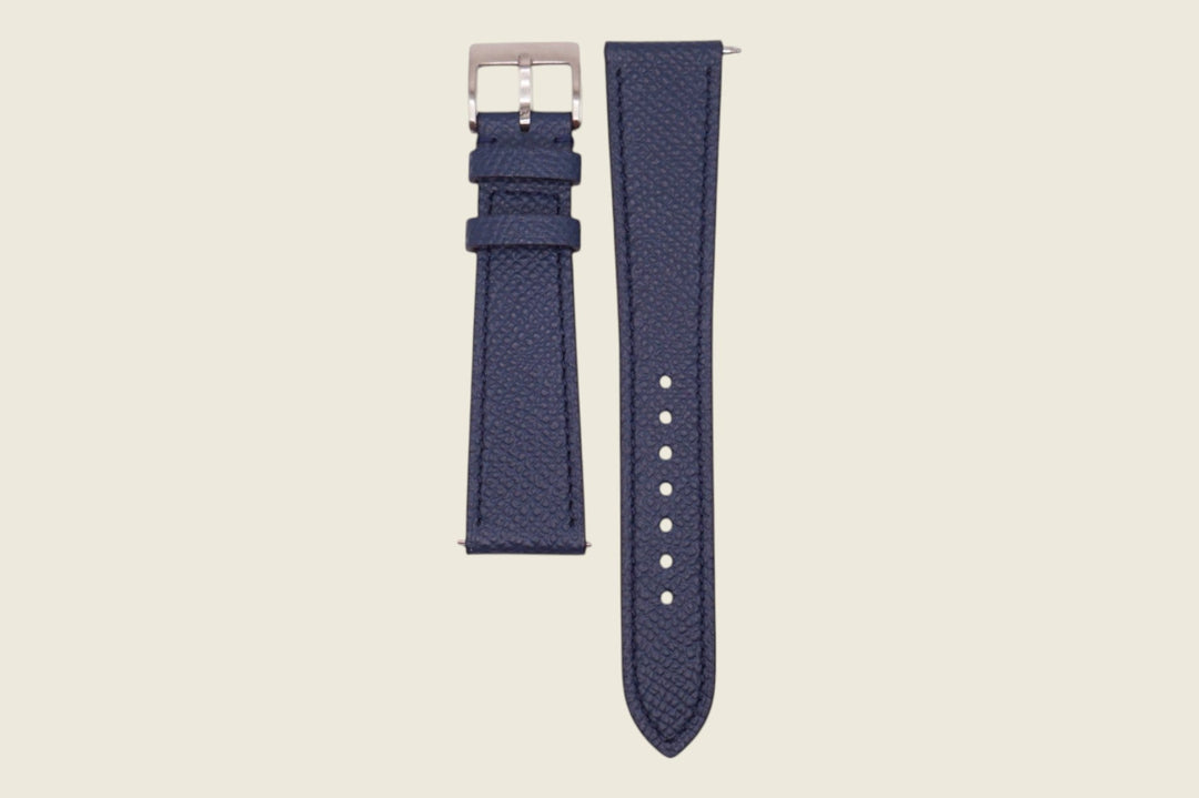 Epsom Calf Stitched Strap Navy Watch Straps