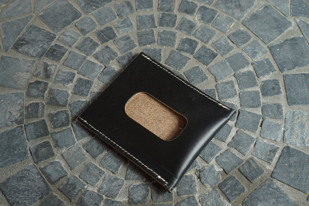 Safeguard ID Window - Black Chromexcel Horsestrip (Horween) Front Pocket