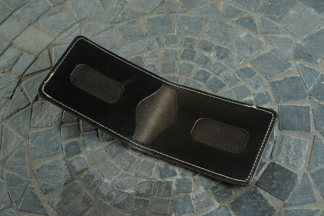 Stronghold - Charcoal Deerhide & Black Chromexcel Horsehide (Horween) Bifold