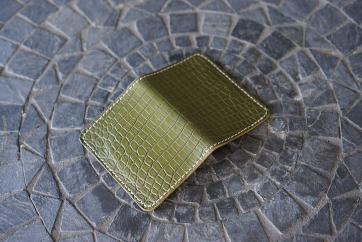 Warden - Green Alligator & Salvia Horsebutt (Maryam) Bifold