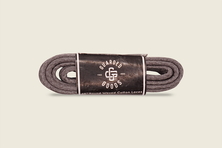 48" Round Braided Cord Waxed Boot Laces Gray Shoe Laces
