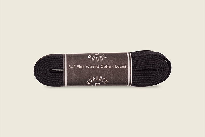 54" Skinny Flat Semi-Waxed Boot Laces Black Shoe Laces