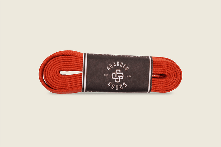 54" Skinny Flat Semi-Waxed Boot Laces Rust Shoe Laces