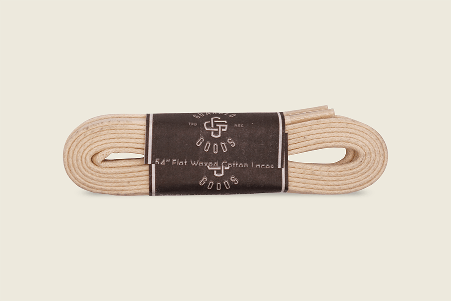 54" Wide Flat Waxed Boot Laces Natural Shoe Laces