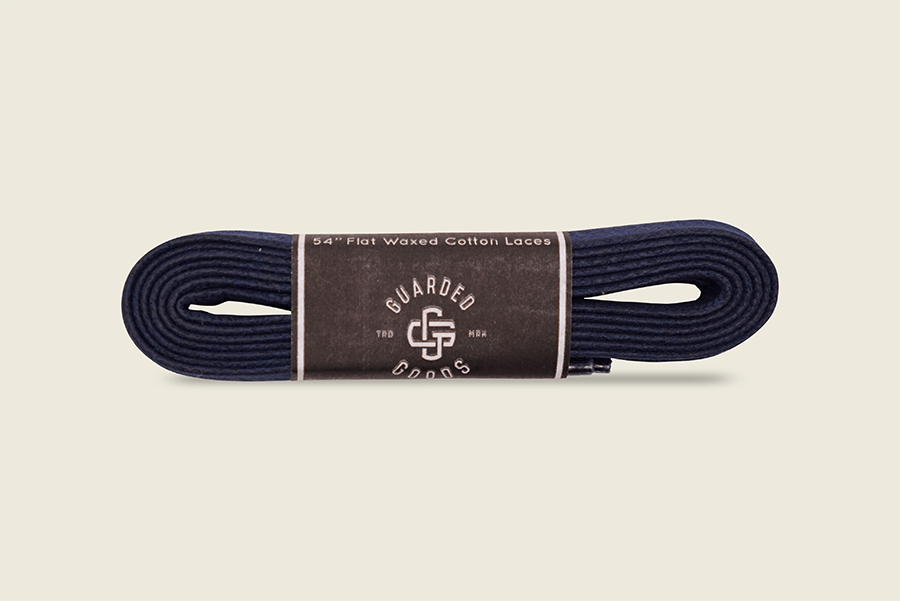 54" Wide Flat Waxed Boot Laces Sapphire Shoe Laces
