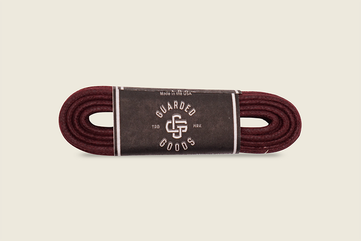 54" Thin Round Cord Waxed Boot Laces Burgundy Shoe Laces