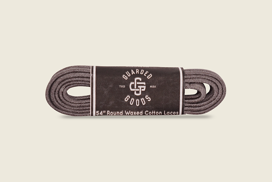 54" Thin Round Cord Waxed Boot Laces Gray Shoe Laces