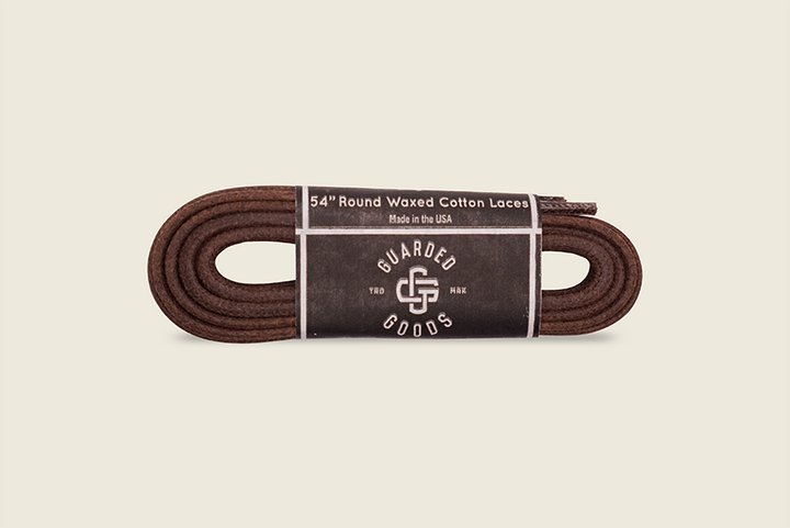 54" Thin Round Cord Waxed Boot Laces Light Brown Shoe Laces