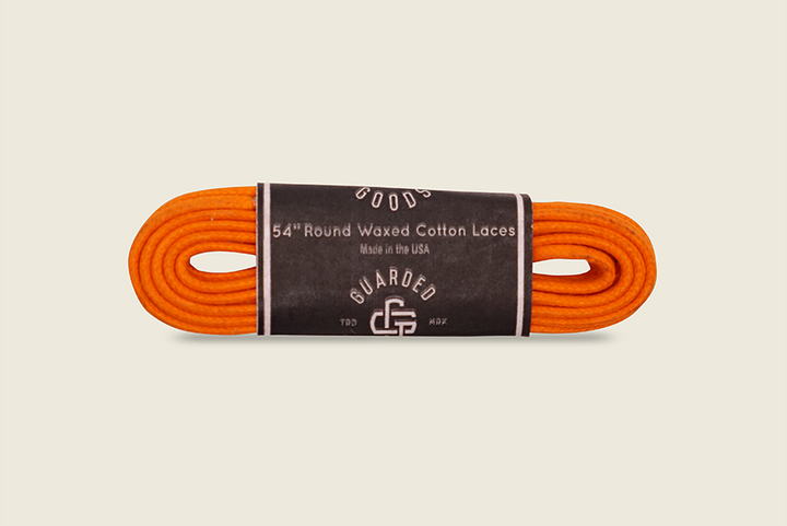 54" Thin Round Cord Waxed Boot Laces Orange Shoe Laces