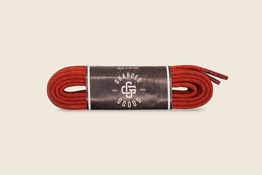 54" Thin Round Cord Waxed Boot Laces Rust Shoe Laces