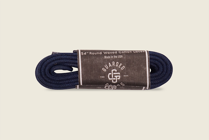 54" Thin Round Cord Waxed Boot Laces Sapphire Shoe Laces