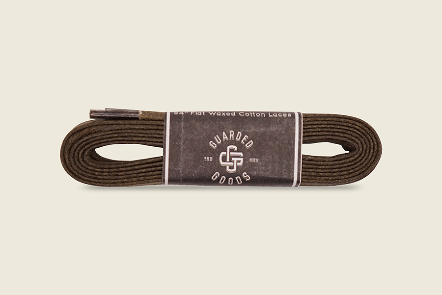54" Wide Flat Waxed Boot Laces Olive Shoe Laces